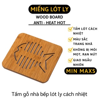 Miếng lót nồi - rế kê nồi, ly, chén bằng gỗ, đế lót trang trí bàn ăn 4208