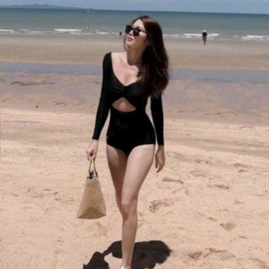 Bikini 1 mảnh dài tay khoét bụng, bộ bơi liền hot trend siêu sang sống ảo, Bikini191