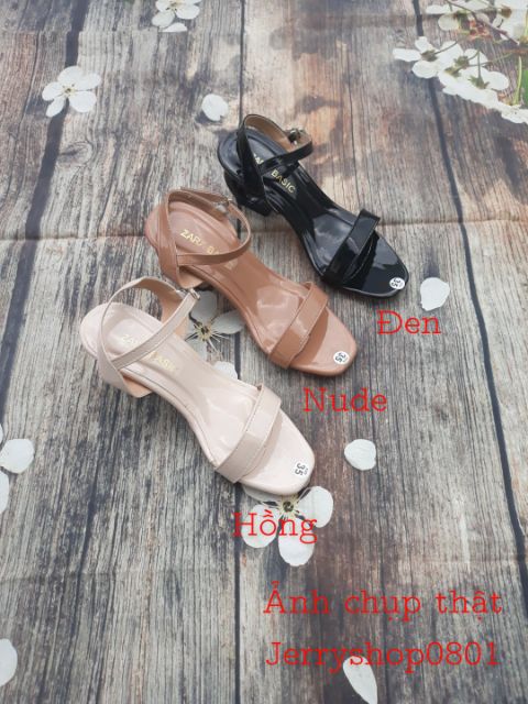 [Mã FASHIONT4WA2 giảm 10k đơn từ 50k] Sandal gót tròn 5p đế đỏ sang chảnh ảnh tự chụp