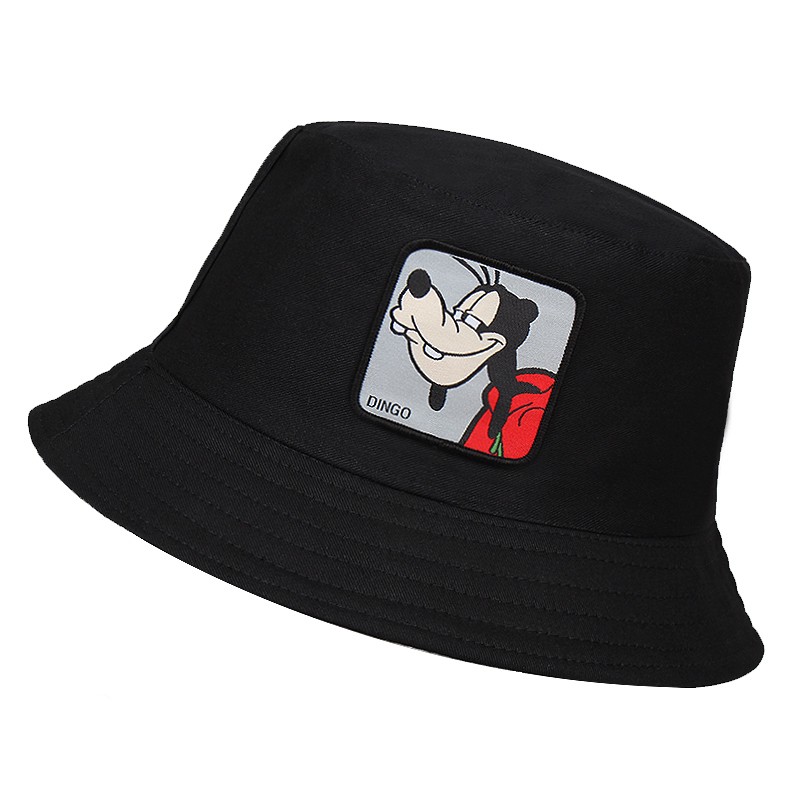Nón Bucket Chất Liệu Cotton Thêu Hình Vịt Donald Đáng Yêu
