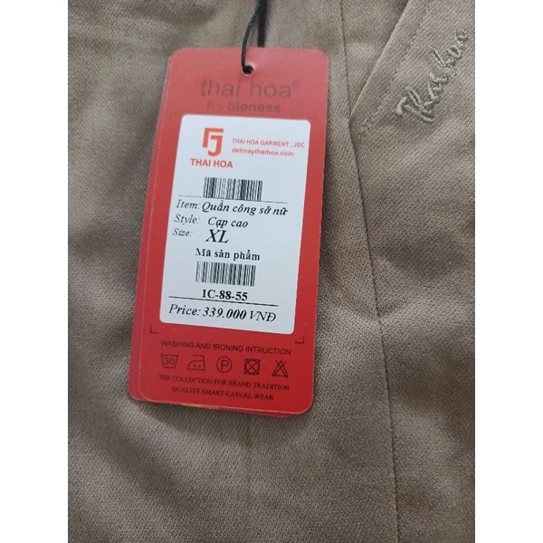 CÓ SẴN. Quần tây Thái Hòa ống suông màu cà phê.