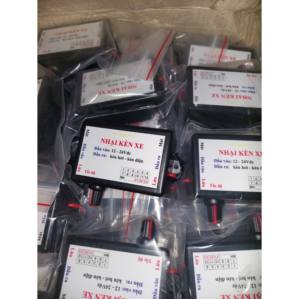 Nhại kèn 1 chế độ.nhại còi xịn có chỉnh nhanh chậm, rơ le nhại còi hơi còi điện... bảo hành 3 tháng