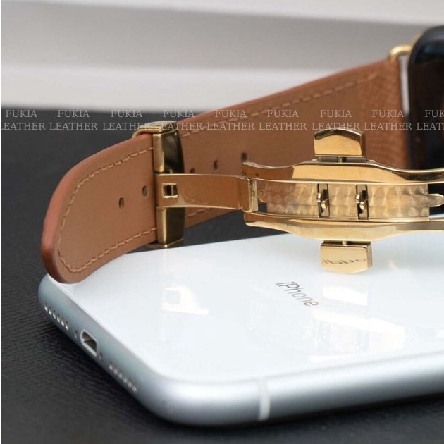 Dây da thủ công Epsom Nâu bò dành cho Apple Watch Series 1/2/3/4/5/6/7/SE, đồng hồ thông minh, đồng hồ cơ DDTC154