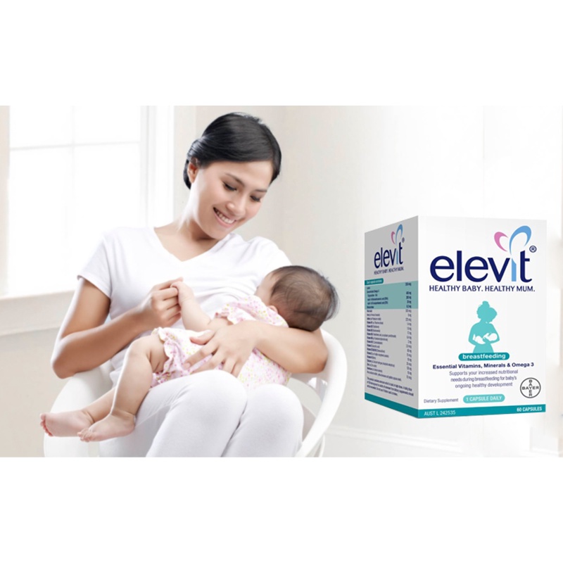 Viên uống Elevit sau sinh Breastfeeding của Úc hộp 60 viên