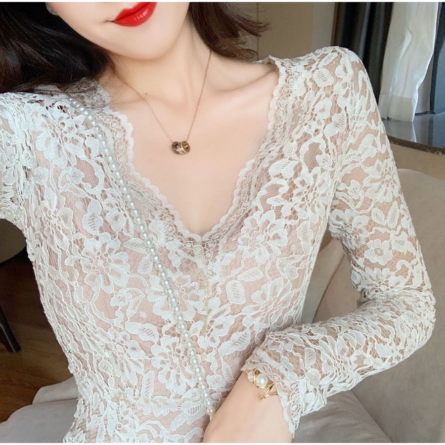 Đầm Ren Dáng Dài Thiết Kế Mới Thời Trang Mùa Thu Đông Theo Phong Cách Hàn Quốc Cho Nữ