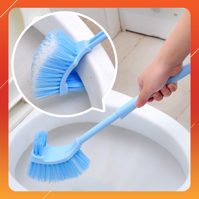 Bàn chải chà bồn cầu, toilet 2 đầu cán dài 53cm