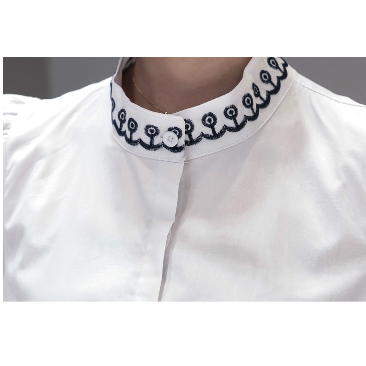 Áo nữ tay dài họa tiết thêu hoa thời trang thanh lịch