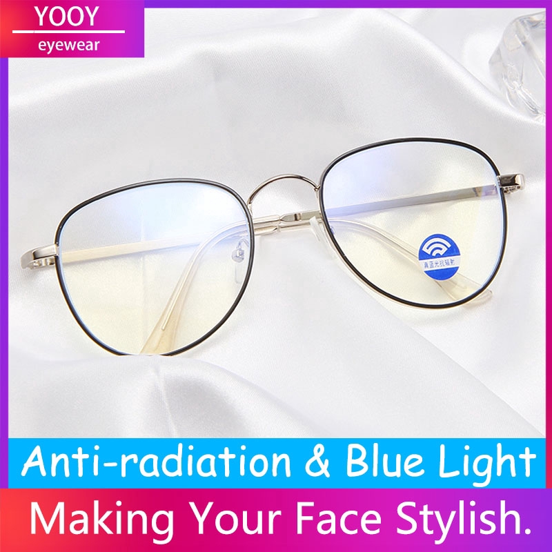 Eyeglasses Anti Radiation Bluelight Light Metal Fram Fashion Glasses Women Men