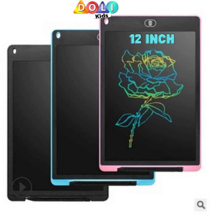 Bảng viết tự xoá, bảng vẽ điện tử LCD, bảng điện tử thông minh cho bé 8.5, 10 inch, 12 inch Doli Kids