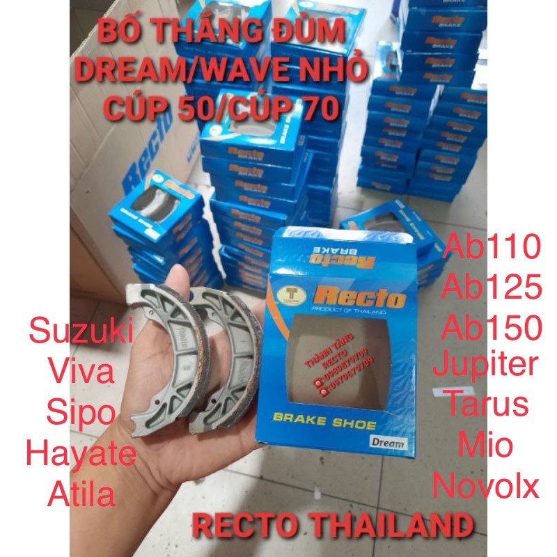 bố thắng má phanh đĩa trước hoặc sau recto thailan winner sonic exciter raiderfi click vario fz150 ab110 wave rs future