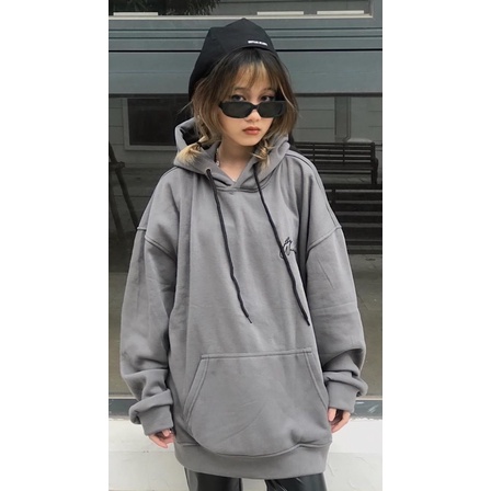 [Mã SKAMFSW175 giảm 10K đơn 50K] [ sẵn ] Áo Hoodie Xám Chữ Thêu THE WIND JOOVNEY [nam nữ mặc ]