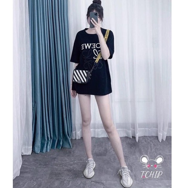 Áo Phông Nữ Thêu Chữ LOVE Cổ Tròn Siêu Xinh, Áo Thun Ngắn Tay Dáng Rộng Hàng Đẹp