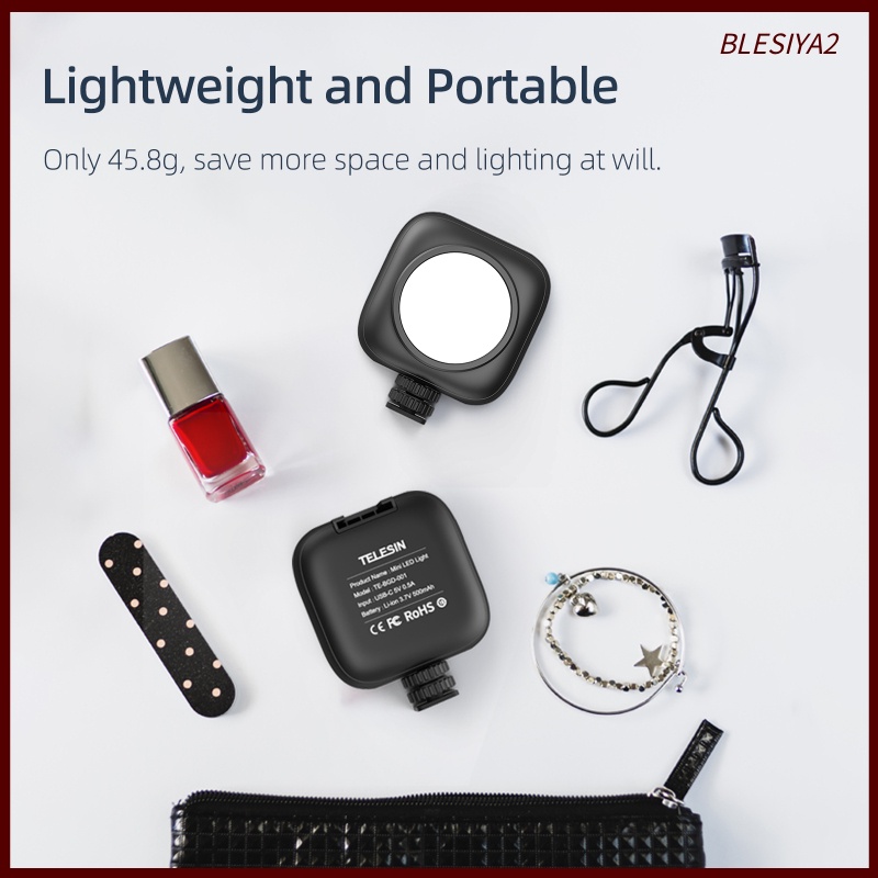 [BLESIYA2] Mini Adjustable Video Fill Light Rechargeable for Vlog Video Makeup Camera