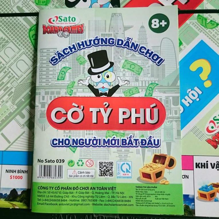 [Freeship 10k] Đồ Chơi Boardgames Cờ Tỷ Phú Hãng Sato Việt Nam sản phẩm như hình