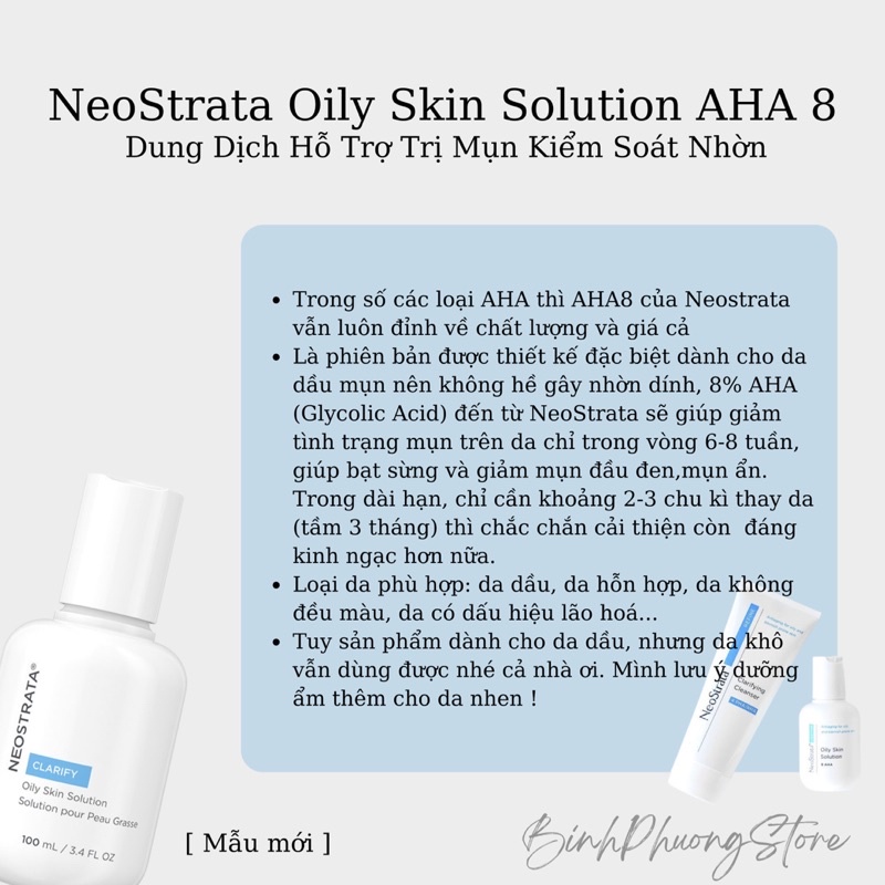 Tẩy da chết hóa học Neostrata Oily Skin Solution Lotion AHA 8%