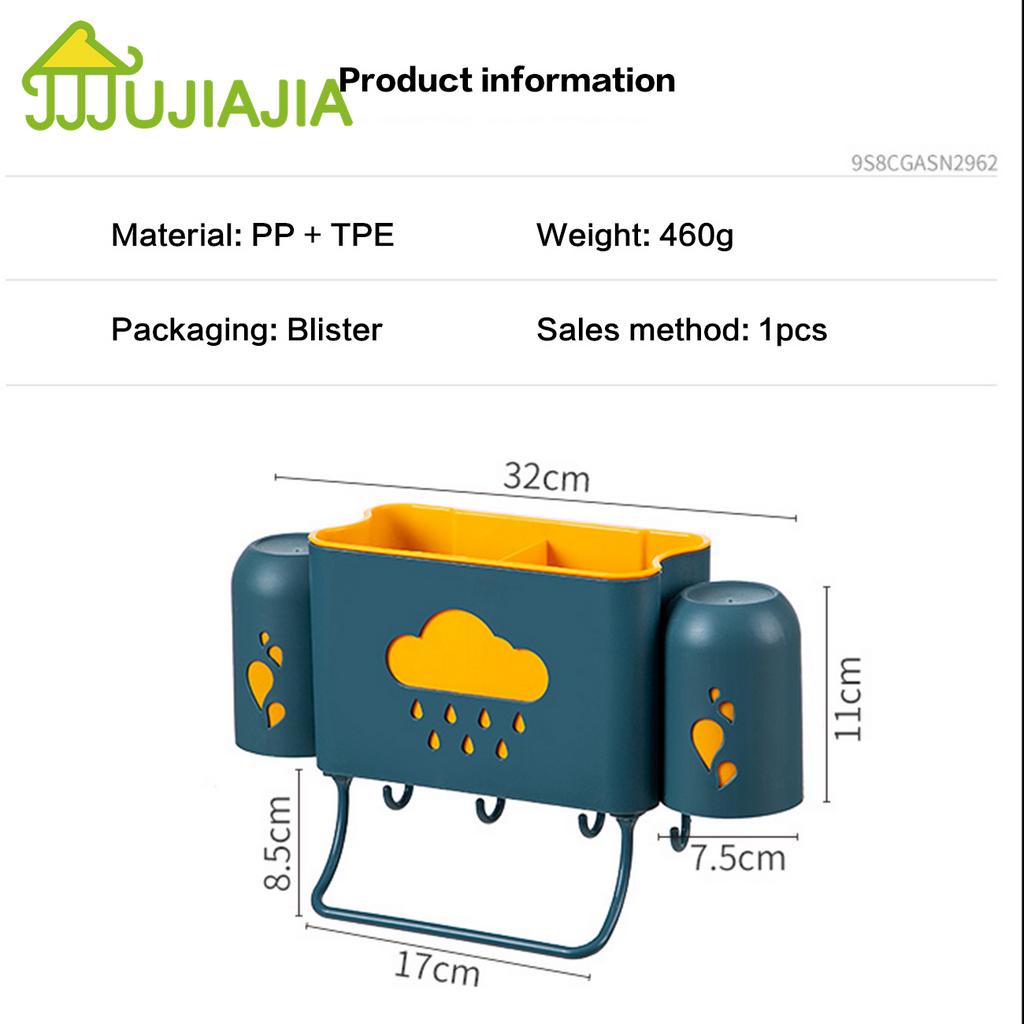 Giá Treo Bàn Chải Đánh Răng JUJIAJIA Dán Tường Đa Năng Chống Thấm Nước Không Cần Khoan Tiện Dụng
