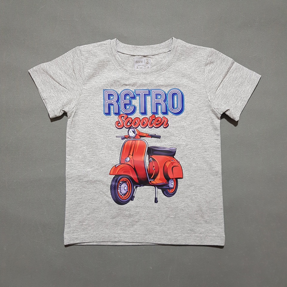 Áo thun cotton 99  loai 1 in xe scooter đôi giày siêu cute cho bé 10-60kg
