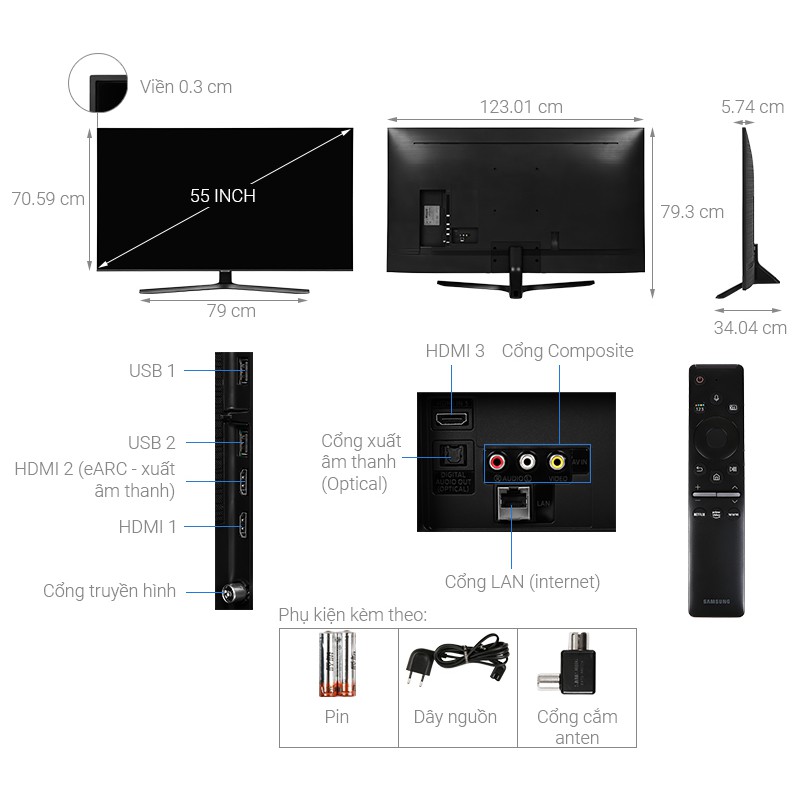 Smart Tivi Samsung 4K 55 inch UA55TU8500. | BigBuy360 - bigbuy360.vn