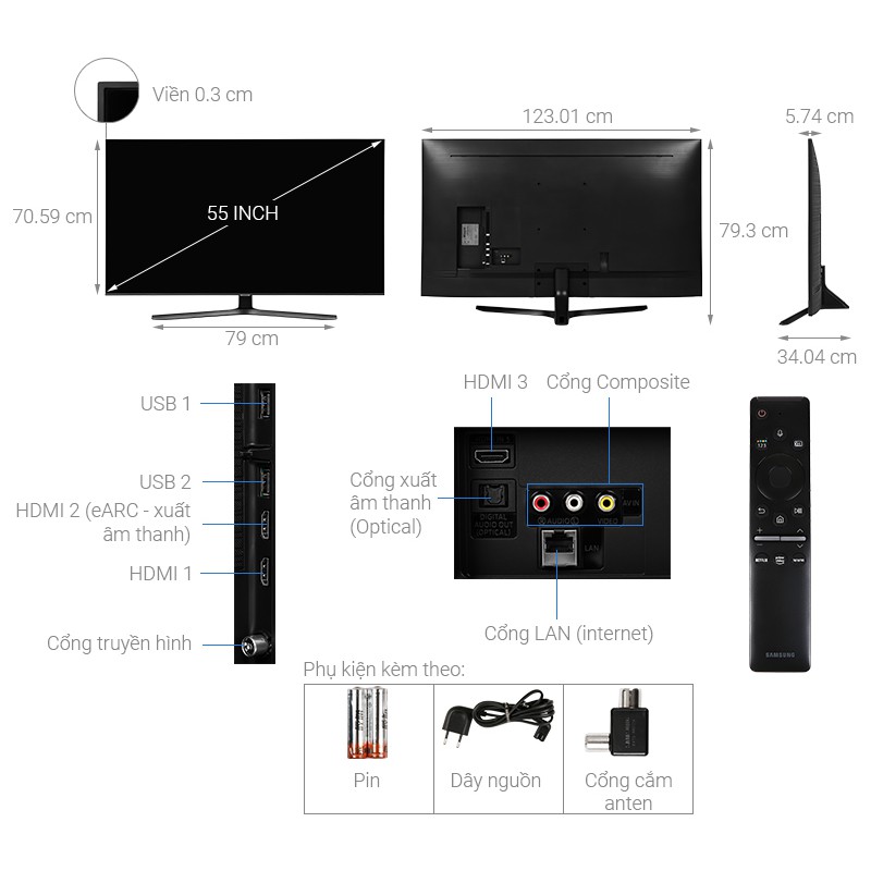 Smart Tivi Samsung 4K 55 inch UA55TU8500.