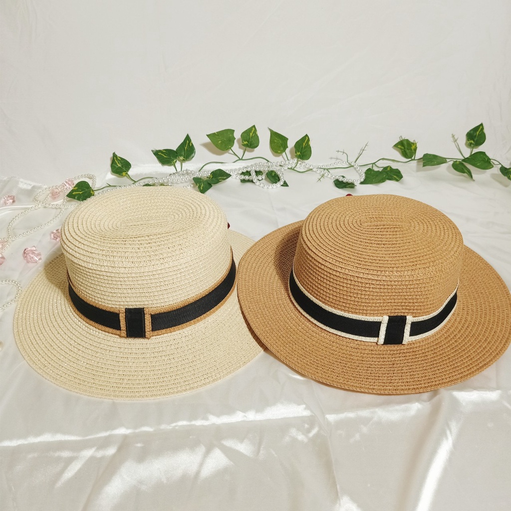 Nón cói,mũ cói nữ đi biển vành nhỏ quai viền màu sang chảnh, độc lạ,phong cách vintage hình thật_q12 viền màu