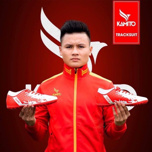 Giày đá bóng trẻ em KAMITO QUANG HẢI QH19 màu đỏ