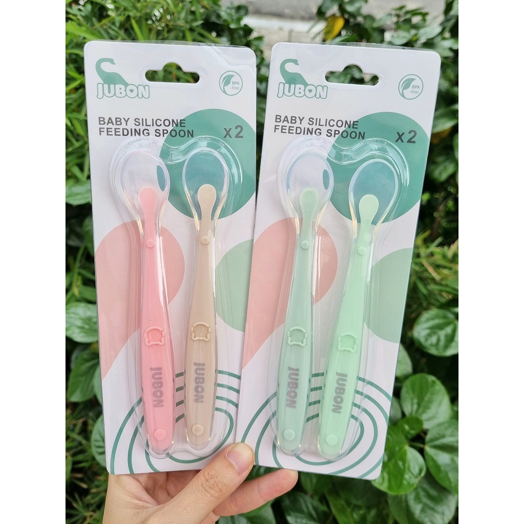Sét 2 Thìa ăn dặm Silicone an toàn cho bé