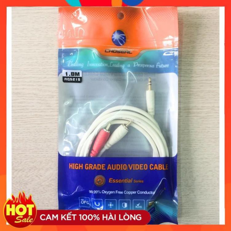 [Hàng Xịn] Cáp Audio 1 ra 2 chuẩn 3.5mm dài 1,8m