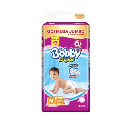 Tã quần Bobby gói Mega Jumbo M120/ L111/ XL102/ XXL93 XL96 XXL88 (mẫu mới)