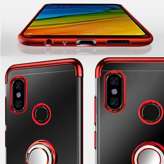 For Xiaomi Redmi Note 5 Ring Stand Plating Clear Cover