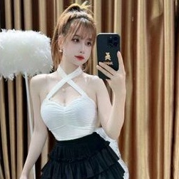 Áo chéo cổ phối ren mẫu siêu hot UNG