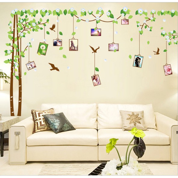Decal trang trí tường - Cây PHOTO hoa lá 02 ( 3 TẤM )