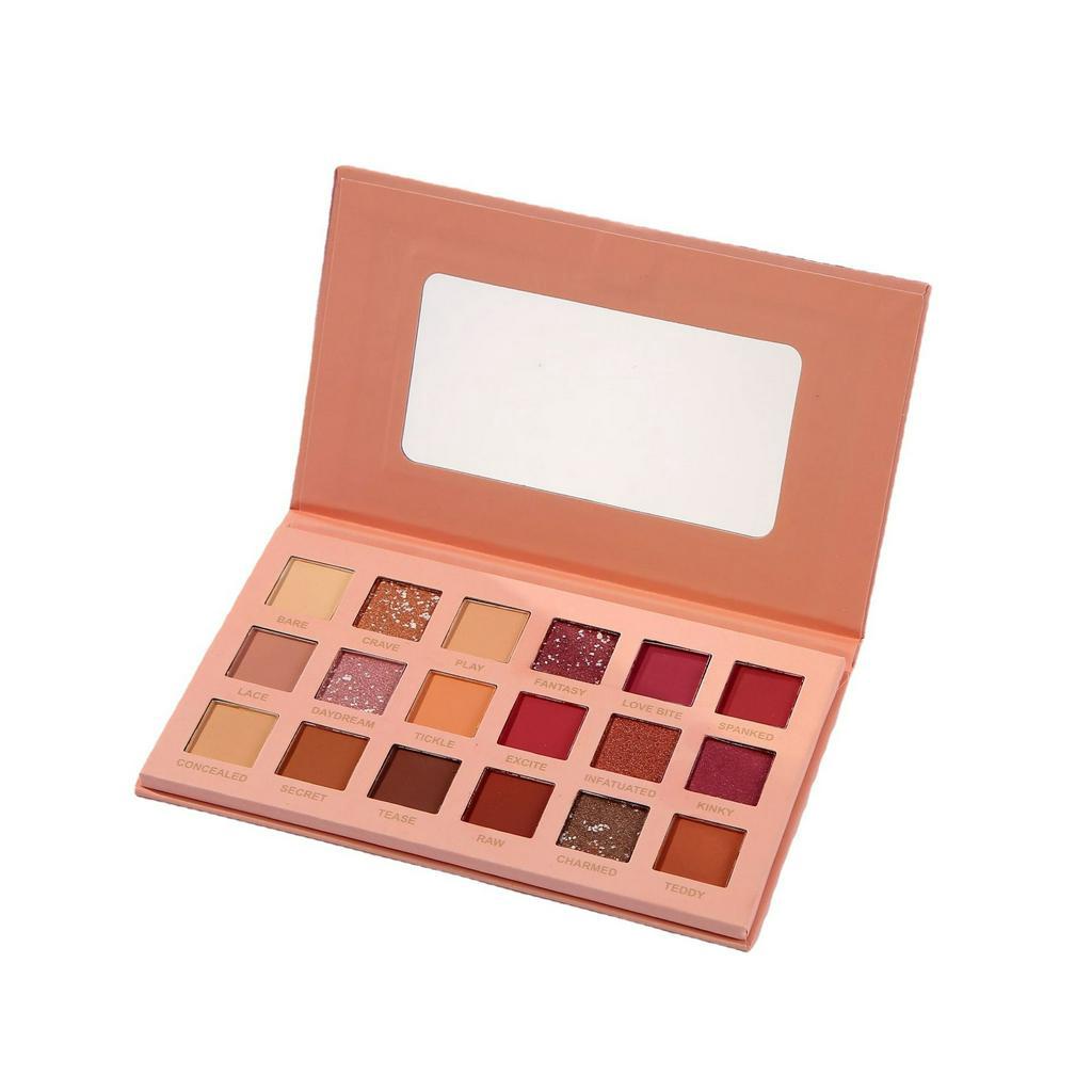 Bảng phấn mắt PRETTY CO GAI 18 màu lì và ánh nũ mịn mịn có tặng cọ trang điểm 25g