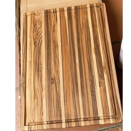 Thớt gỗ Teak cao cấp siêu cứng không mùn có rãnh 61 x 43 cm - Thớt gỗ Steak BBQ, Beefsteak Kiểu Âu Wood Cutting Board