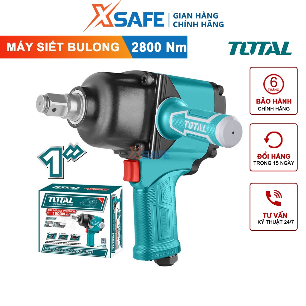 Máy siết bulong khí nén TOTAL TAT41112 1inch cơ chế búa đôi momen xoắn 1800Nm - chính hãng