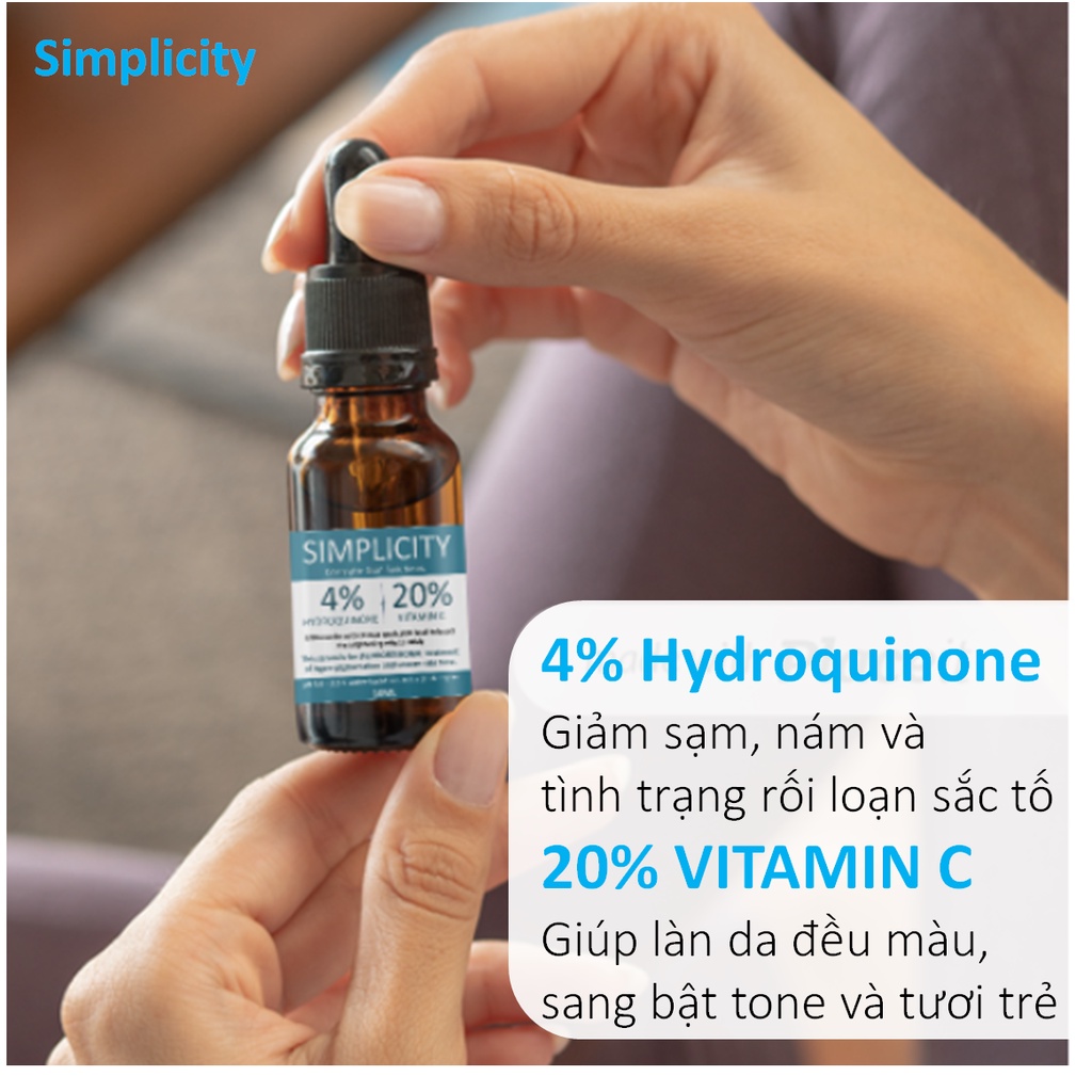 4% Hydroquinone 20% Vitamin C giảm nám thâm xạm cho da bật tone trắng sáng tươi trẻ Simplicity