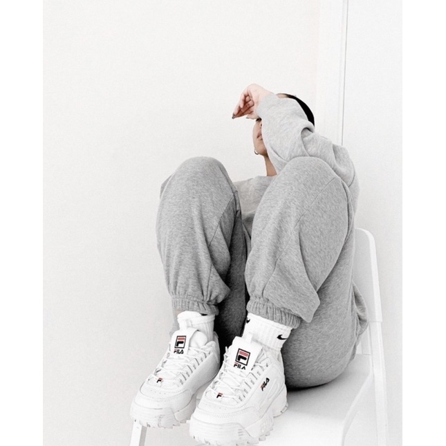 Giày thể thao Fila Disruptor 2 màu trắng, đế nâng chiều cao