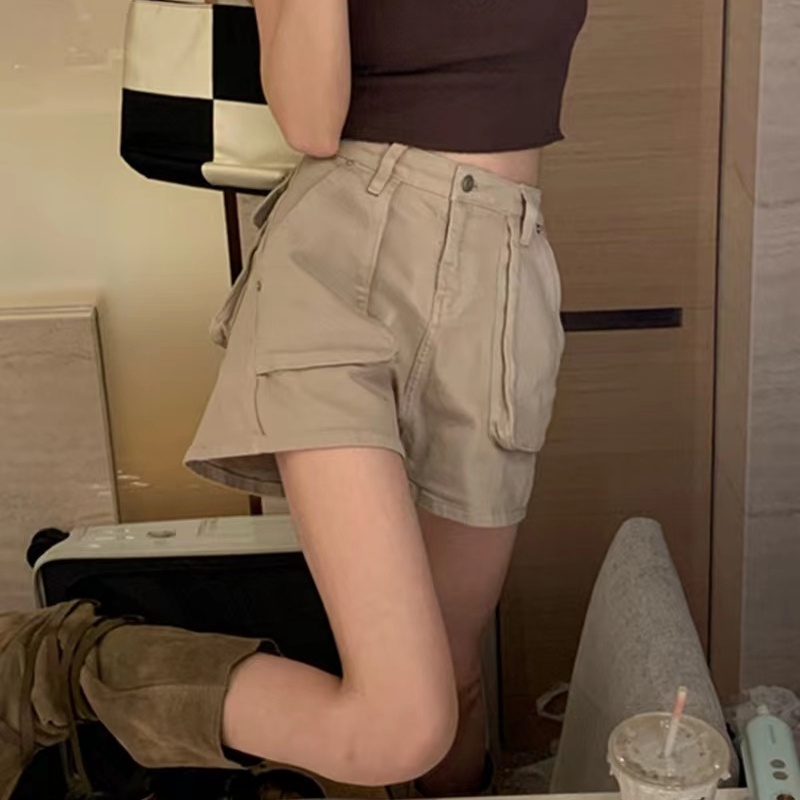 Quần Short Denim Lưng Cao Ống Rộng Thời Trang Mùa Hè Hàn Quốc Mới Cho Nữ