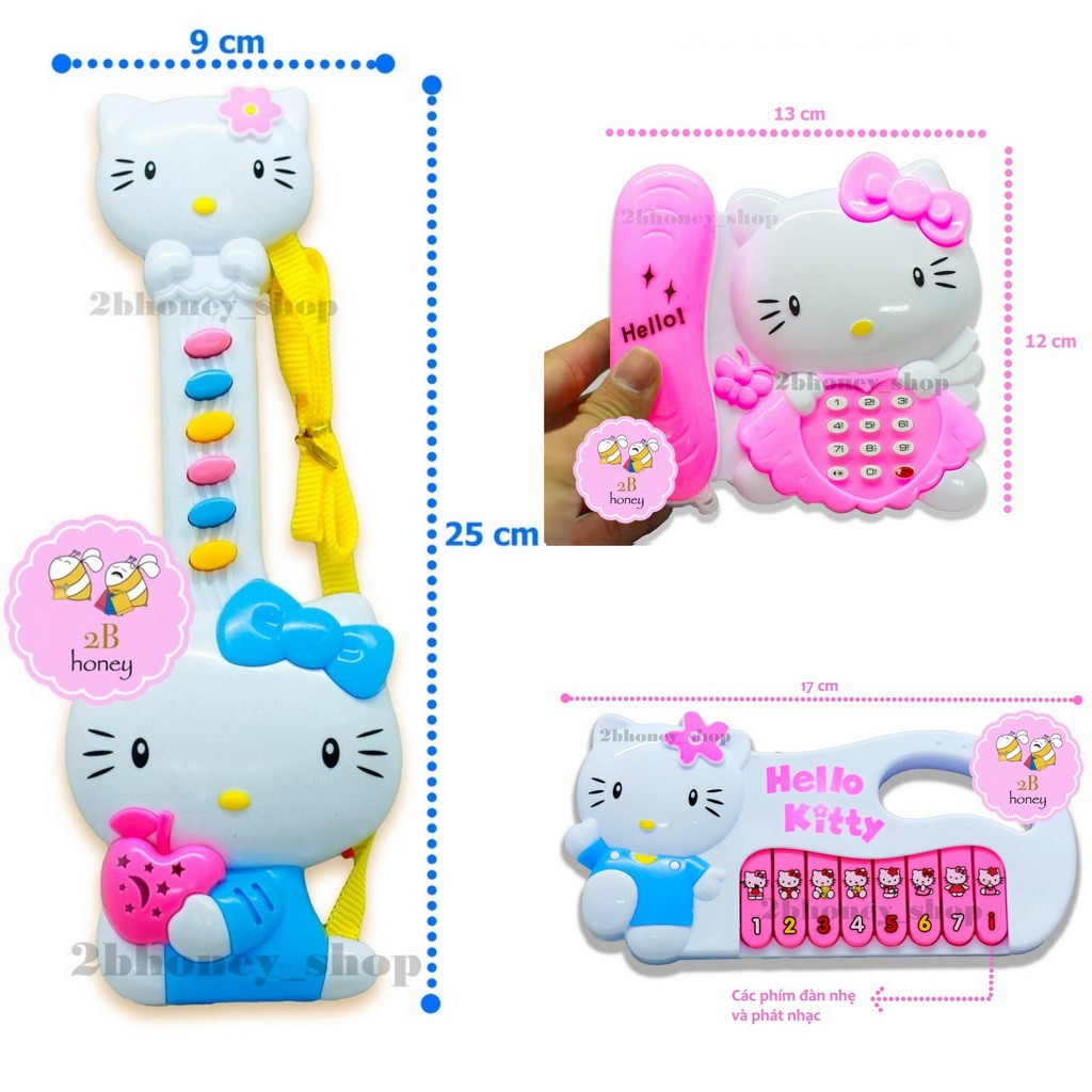 Bộ đàn đồ chơi 3 món Hello Kitty phát nhạc phát đèn cho bé