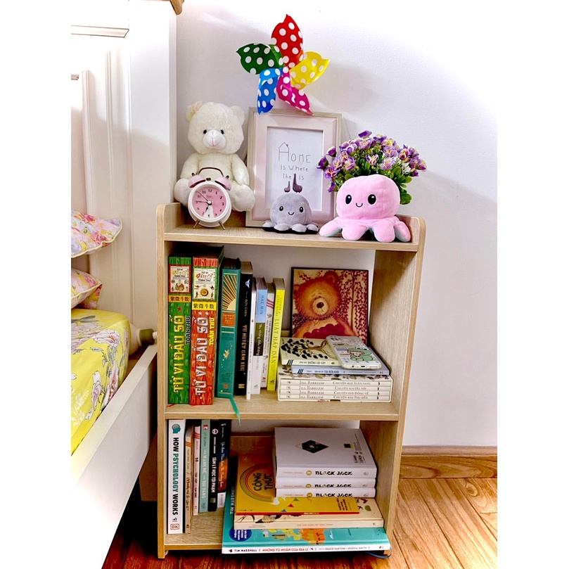 Kệ sách gỗ Tabu thông minh có thể làm kệ đầu giường lắp ráp decor phòng khách - GP156.03