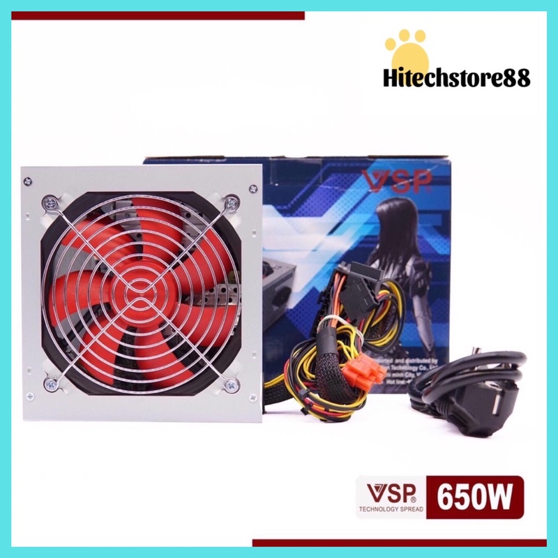 Nguồn VSP 650W Full Box - Kèm Dây Nguồn Bảo Hành 24 tháng