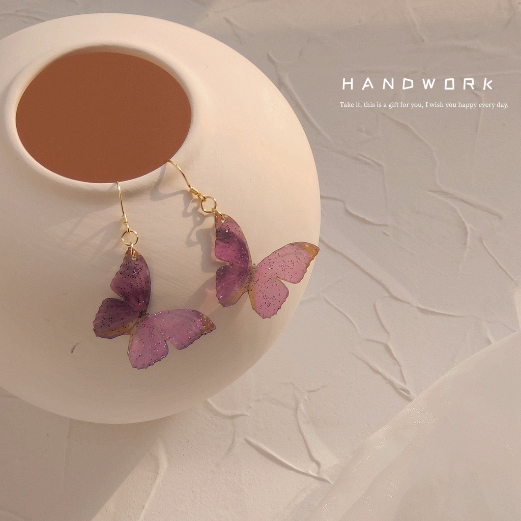 Đẹp quyến rũ làm sao với bông tai sắc màu buom buom A274 mạ 925 cao cấp