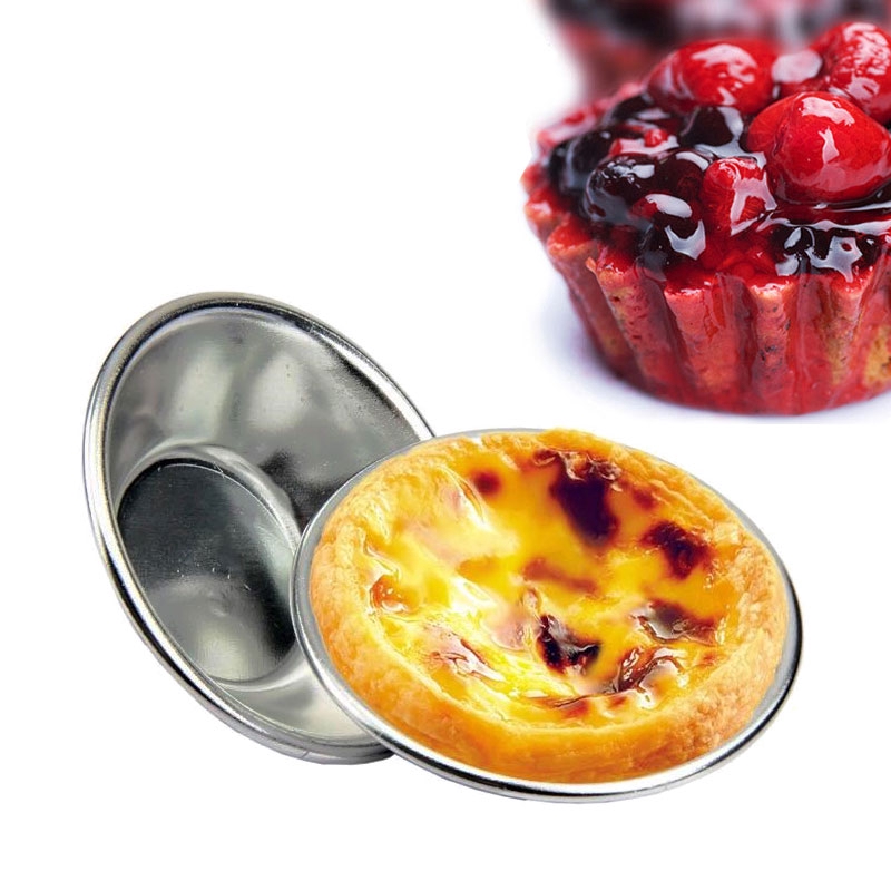 Set 5 Khuôn Nhôm Làm Bánh Tart Trứng Mini Cách Nhiệt Chống Dính Tiện Dụng