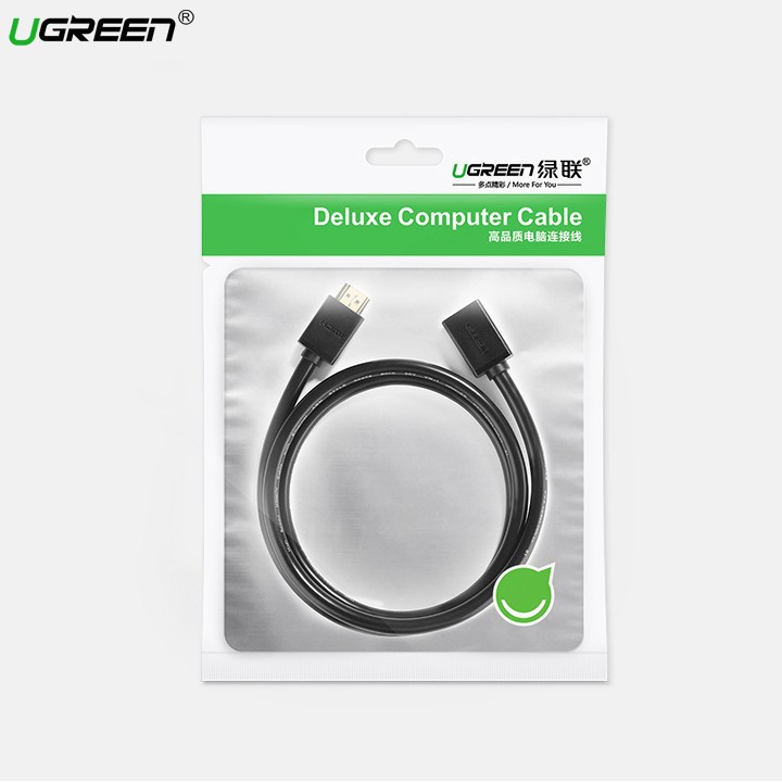 Cáp HDMI nối dài 0.5m 1m 2m 3m Ugreen 10140 10141 10142 màu đen - Hàng chính hãng