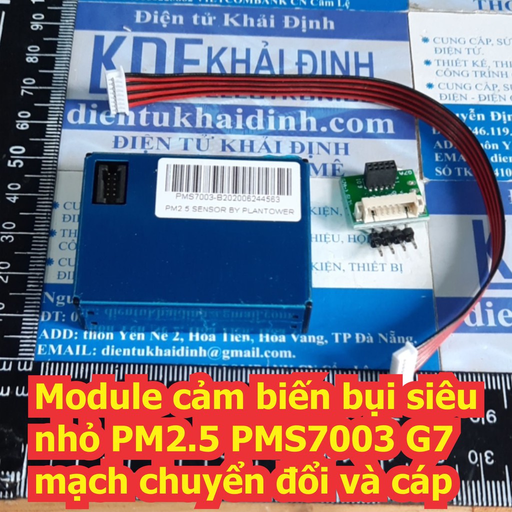 Module cảm biến bụi siêu nhỏ PM2.5 PMS7003 G7 + mạch chuyển đổi và cáp kde7099