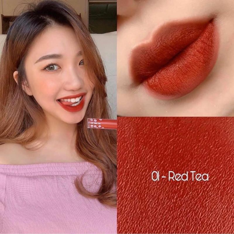0Son Kem Lì Romand Milk Tea Velvet Tint màu 02 chocolate tea