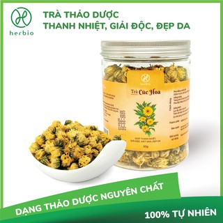 Trà hoa cúc nguyên nụ Herbio , thanh nhiệt ,  mát gan giải độc , đẹp da 50gr