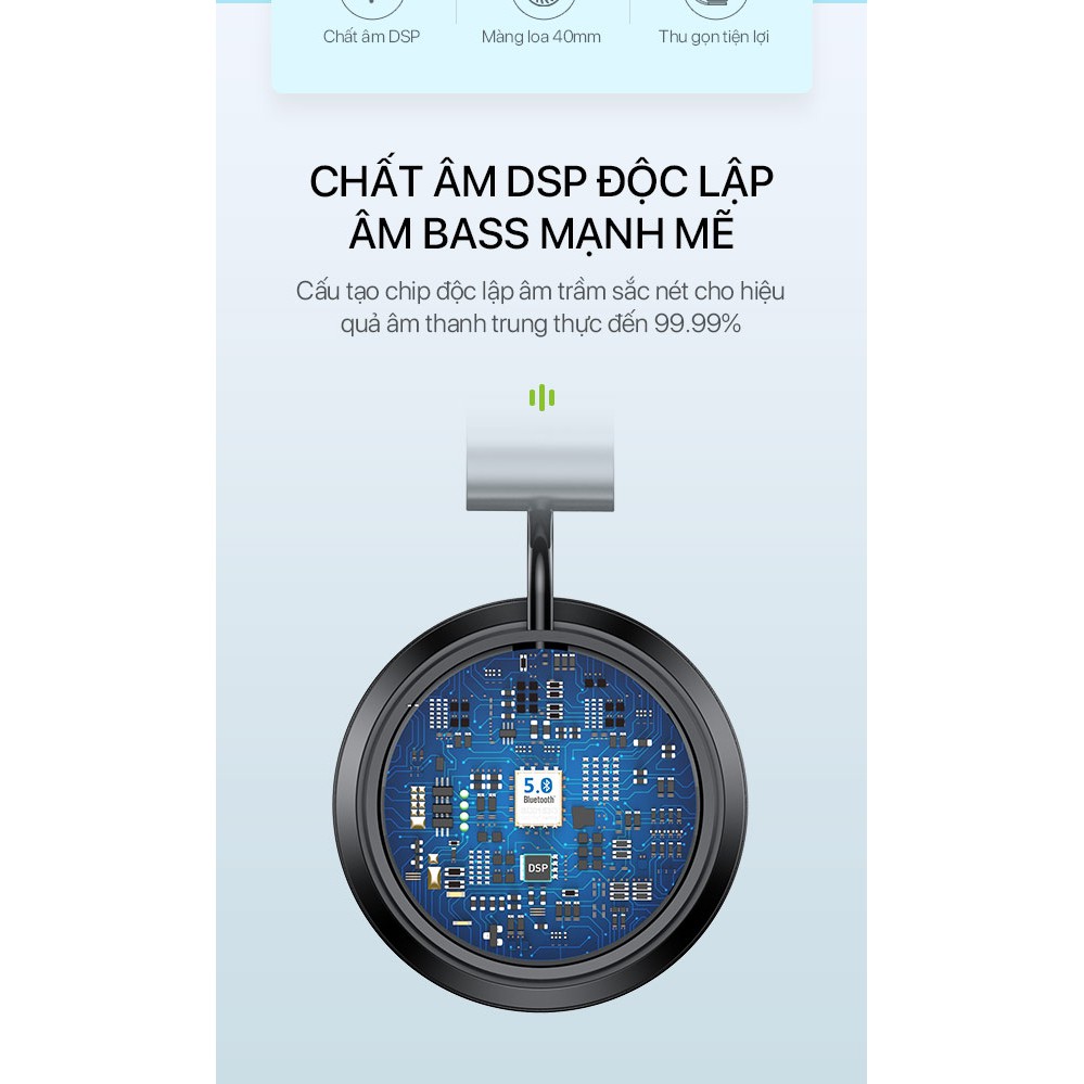 Tai nghe chụp tai bluetooth chụp tai ROBOT H10 Chất âm DSP độc lâp âm bass mạnh mẽ 15 giờ sử dụng cổng kết nối AUX