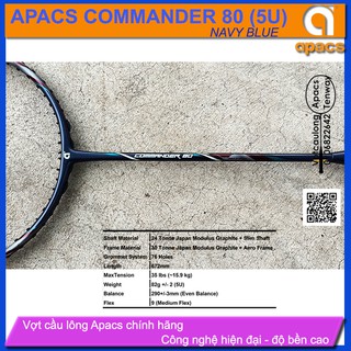 [Vợt cầu lông Apacs Commander 80 Navy Blue- 5U]