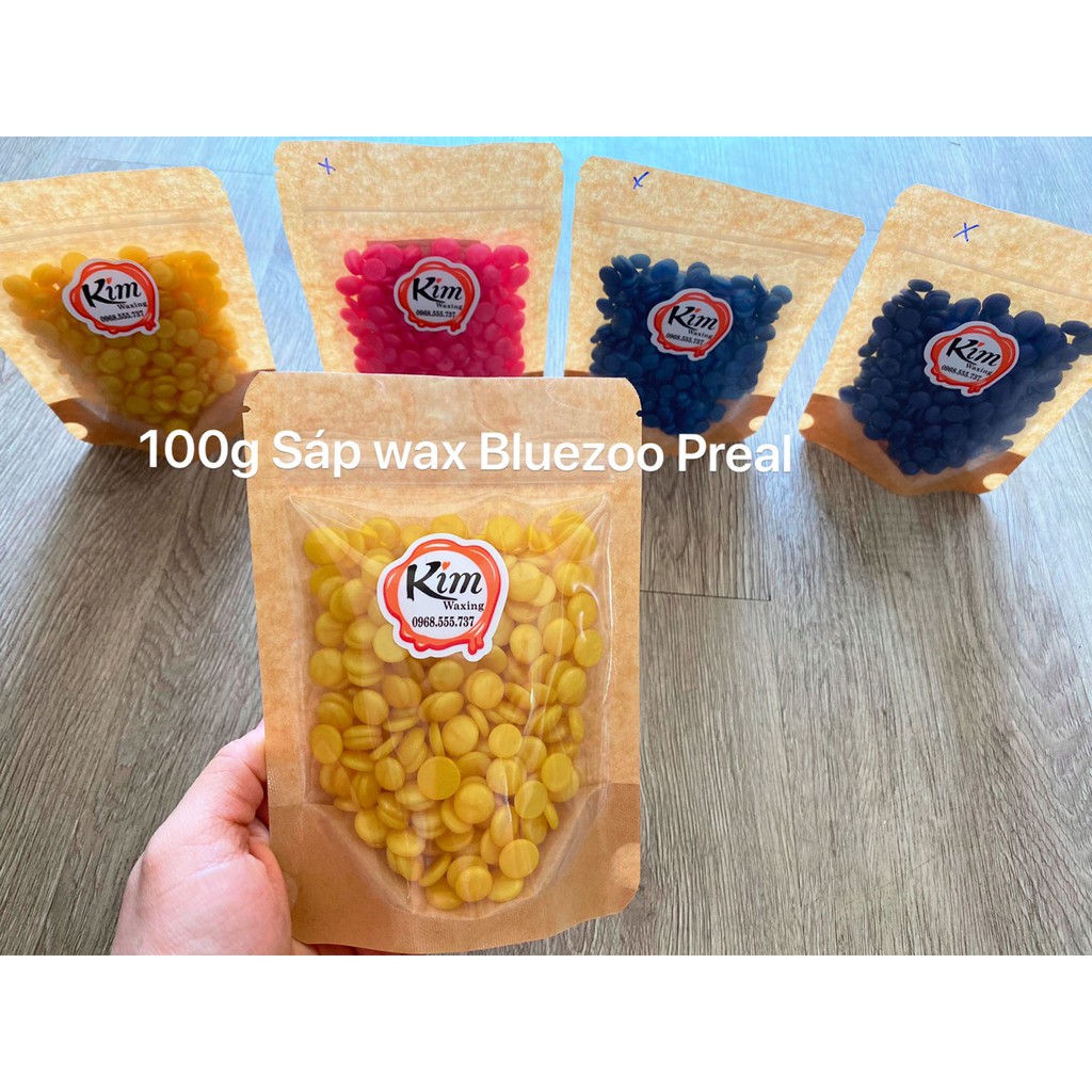 100g Sáp Hard wax beans Bluezoo Siêu dưỡng Tẩy lông Nhũ