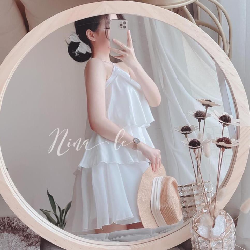 Váy Tầng Nữ, Váy Yếm Trắng 3 Tầng Chất Đũi Cát Siêu Mềm Có Chun Lưng ôM Siêu Đẹp | BigBuy360 - bigbuy360.vn